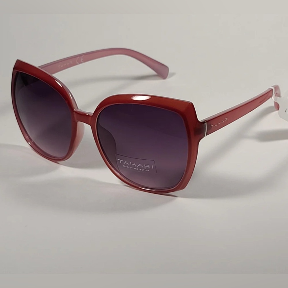 NWT Tahari Butterfly Plum-Pink Cat-Eye Sunglasses